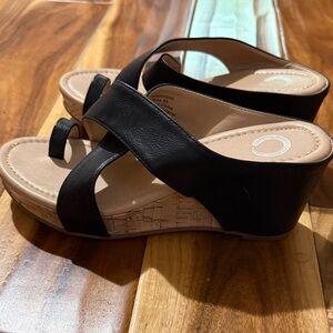 Elegant Black Wedge Sandals